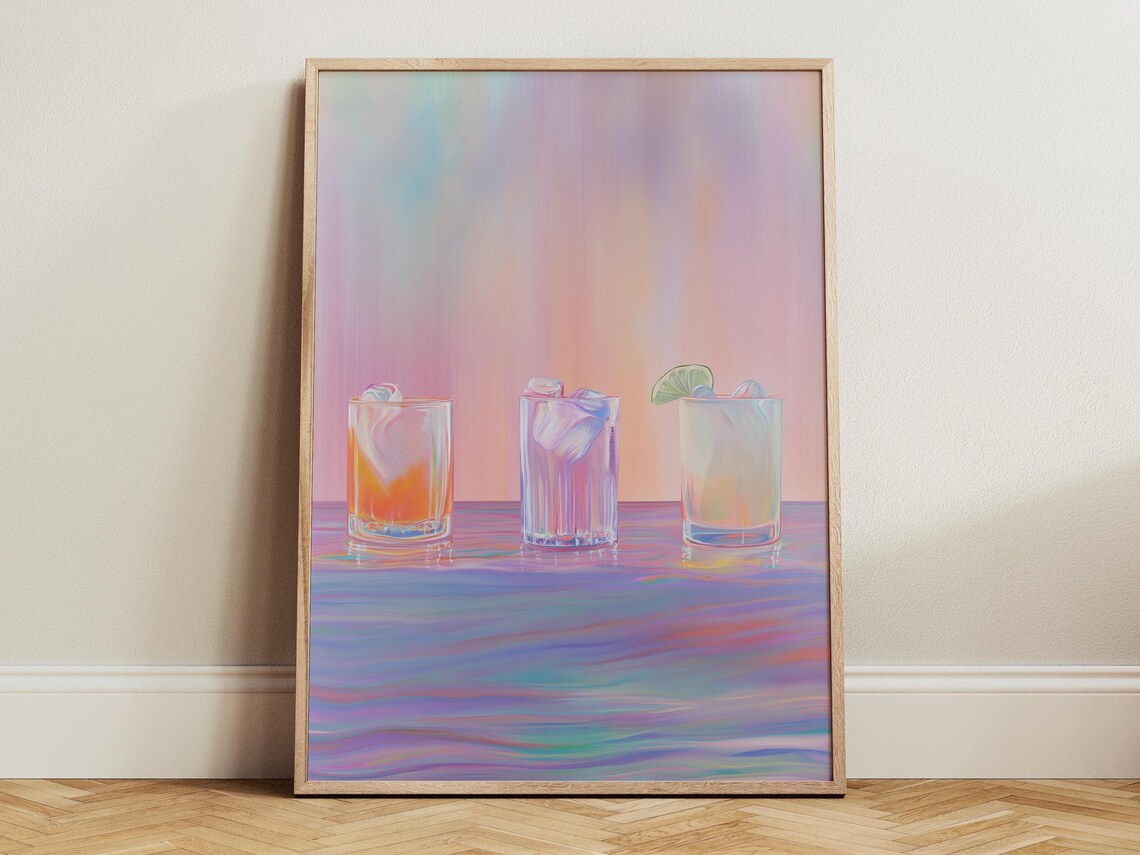 Cocktail Poster, Mid Century Modern Kitchen Decor