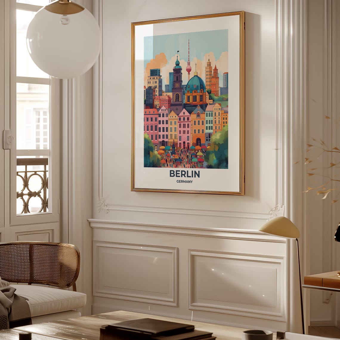 Berlin Colorful Skyline TV Tower Cathedral Dome Market Poster - Image 3