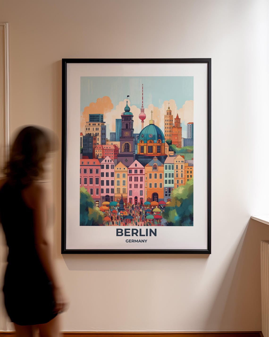 Berlin Colorful Skyline TV Tower Cathedral Dome Market Poster - Image 2