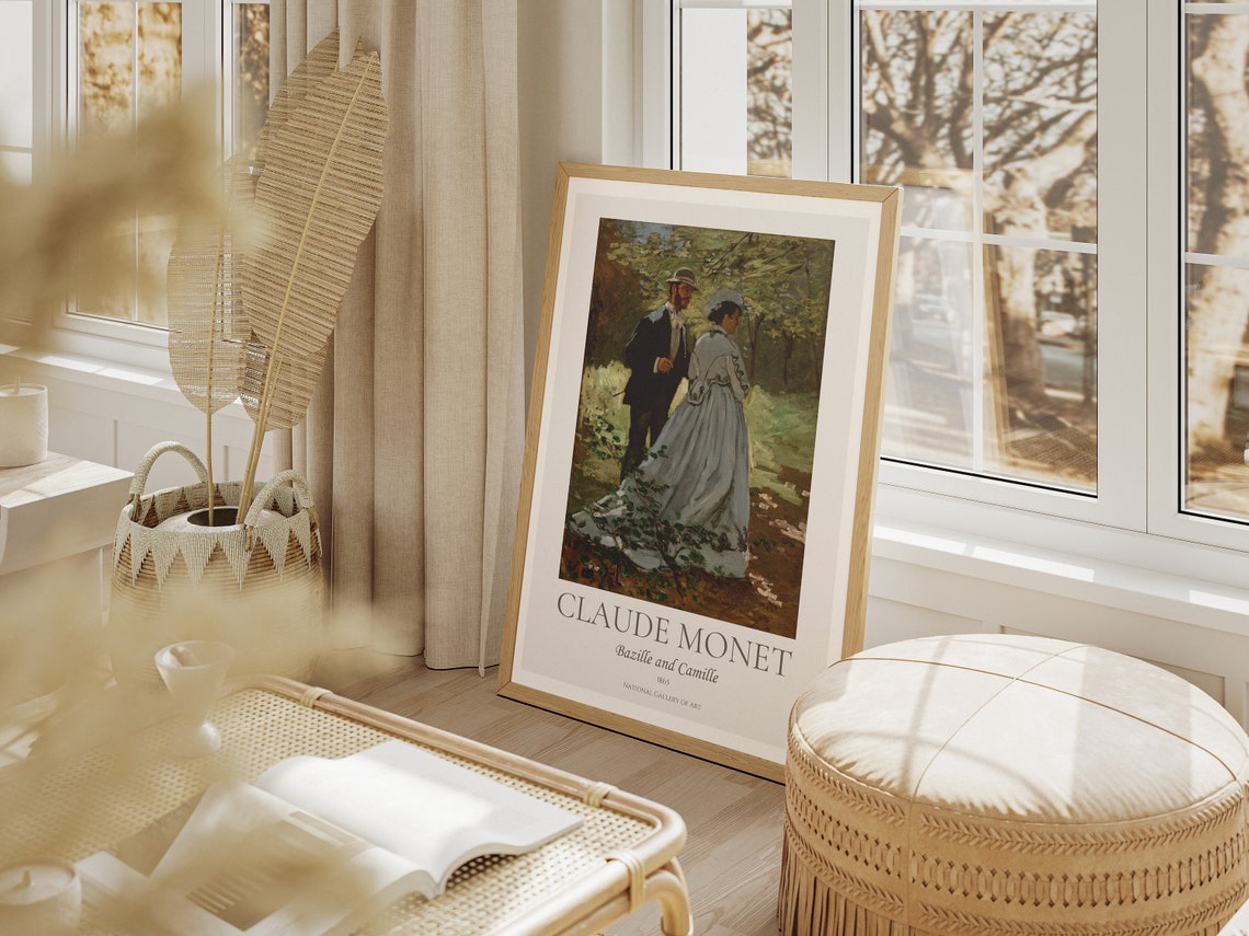 Claude Monet Art Print Bazille And Camille Monet Exhibition Poster Monet Paintings Vintage Lovers Poster Impressionist Art Poster - Image 2