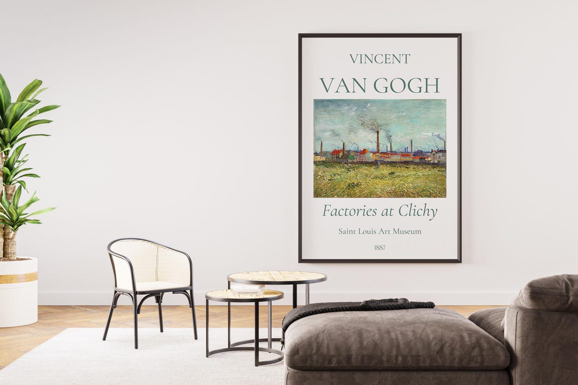 Van Gogh Factories at Clichy 1887 Industrial Landscape Art Poster - Image 4