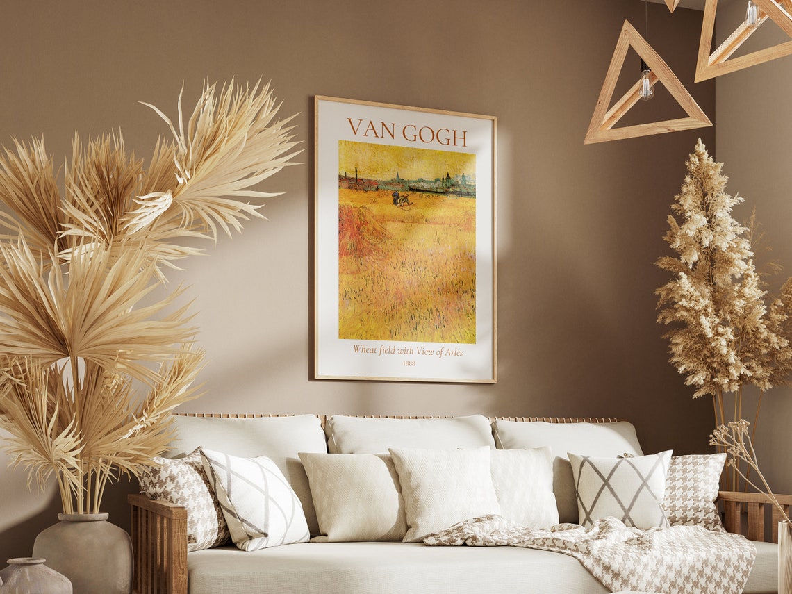 Van Gogh Art Print Wheat Field With View Of Arles Van Gogh Exhibition Poster Van Gogh Painting Landscape Artwork Museum Poster - Image 4