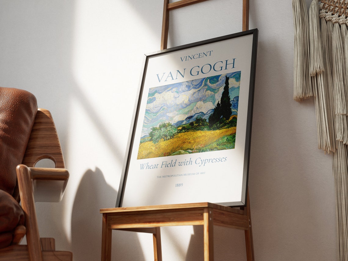 Van Gogh Art Print Wheat Field With Cypresses Van Gogh Exhibition Poster Van Gogh Painting Landscape Artwork Museum Poster - Image 6