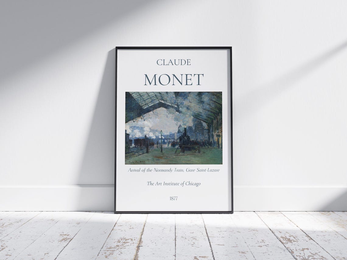 Claude Monet Art Print Normandy Train Gare Saint Lazare Monet Exhibition Poster Monet Paintings Famous Artist Poster Impressionist Art - Image 7