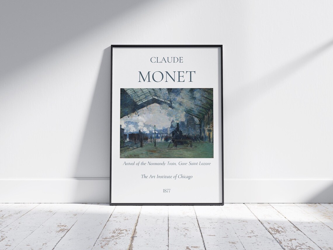 Claude Monet Normandy Train Gare Saint Lazare 1877 Exhibition Wall Art - Image 7