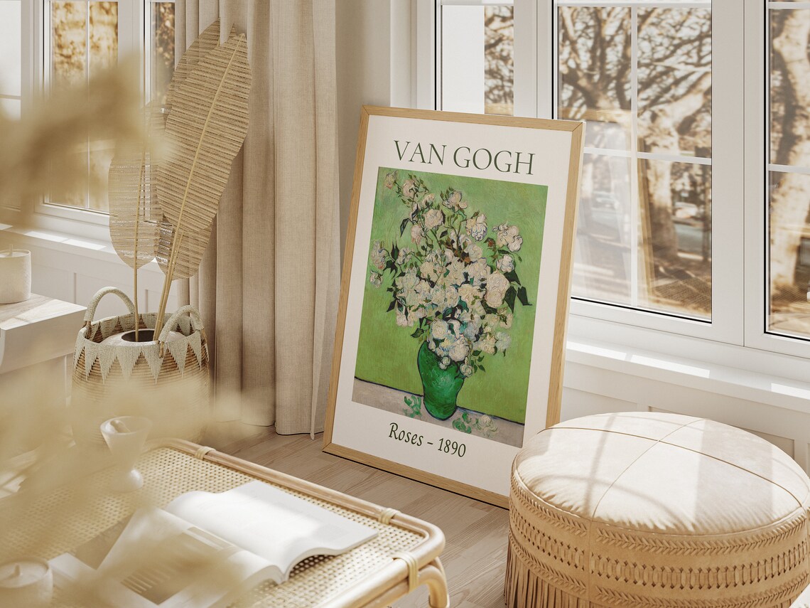 Van Gogh Roses Vintage Botanical Art Print - Image 3