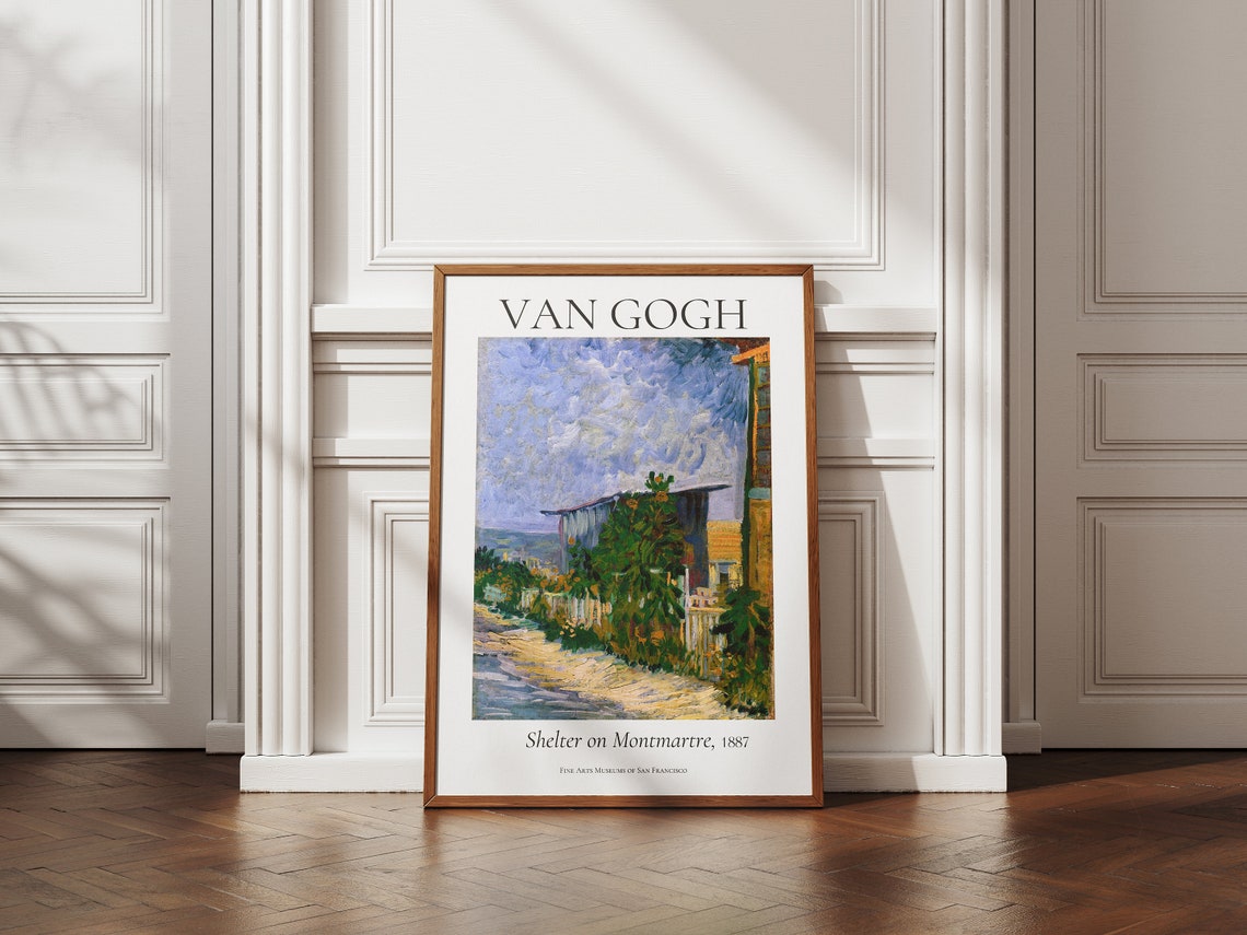 Van Gogh Art Print Shelter On Montmartre Van Gogh Exhibition Poster Van Gogh Painting Landscape Artwork Museum Poster - Image 4