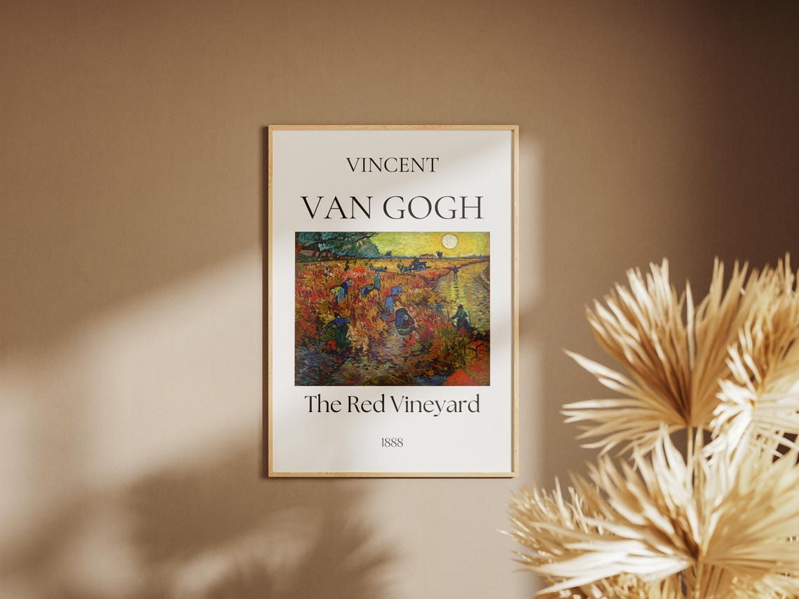 Van Gogh Art Print The Red Vineyard Van Gogh Exhibition Poster Van Gogh Paintings Famous Artist Posters Field Landscape Print - Image 6