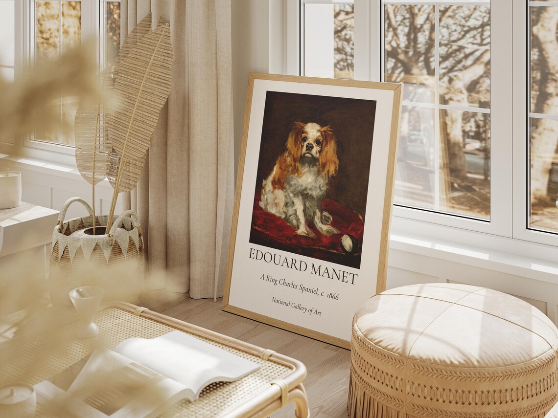 Manet A King Charles Spaniel 1866 Vintage Dog Portrait Art Poster - Image 4