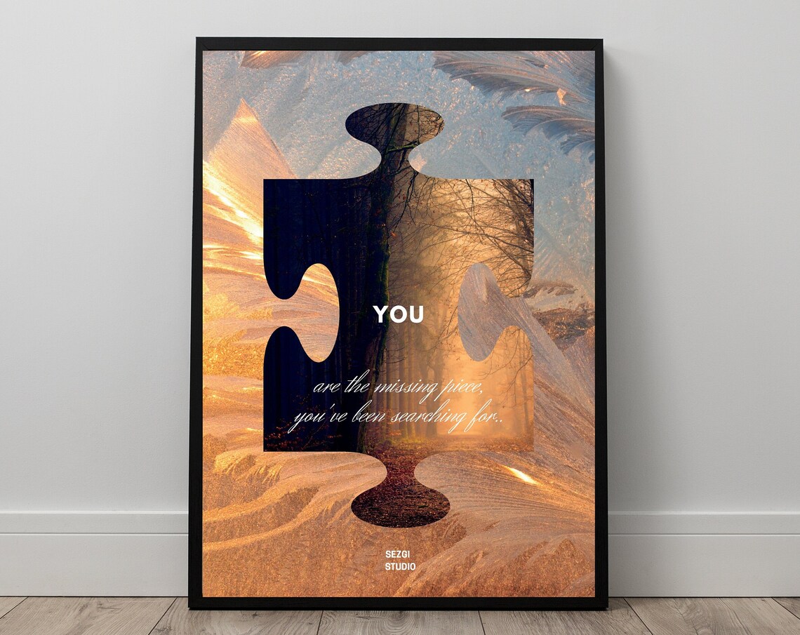 You Are The Missing Piece Jigsaw Puzzle Golden Forest Sunset Poster