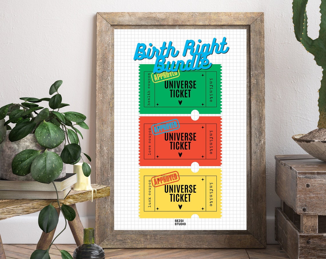 Birth Right Bundle For Life Wall Art Inspirational Humorous Quotes Poster Trendy