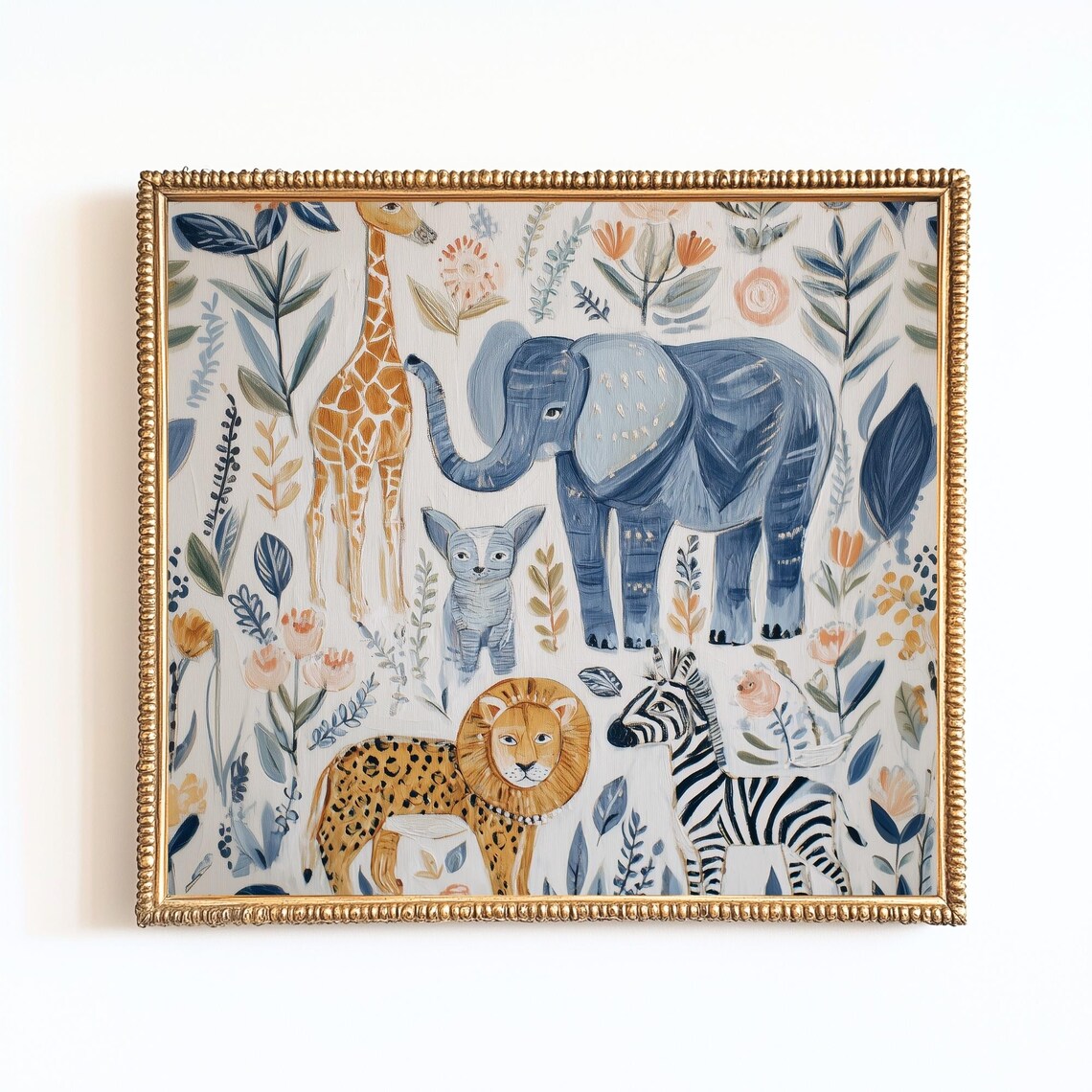 Safari Nursery, Whimsical Baby Animal Jungle Art