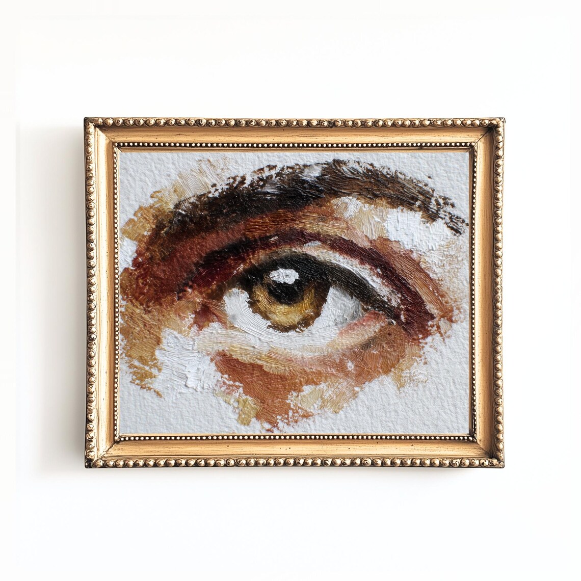 Vintage Lovers Eye Portrait Romantic Close Up Oil Painting Art Print