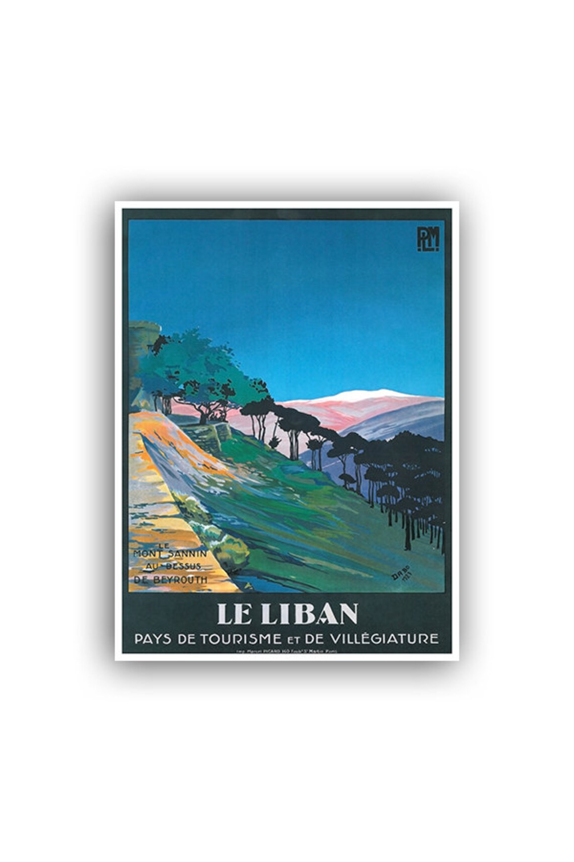 Lebanon Vintage Travel Poster, Mount Sannine