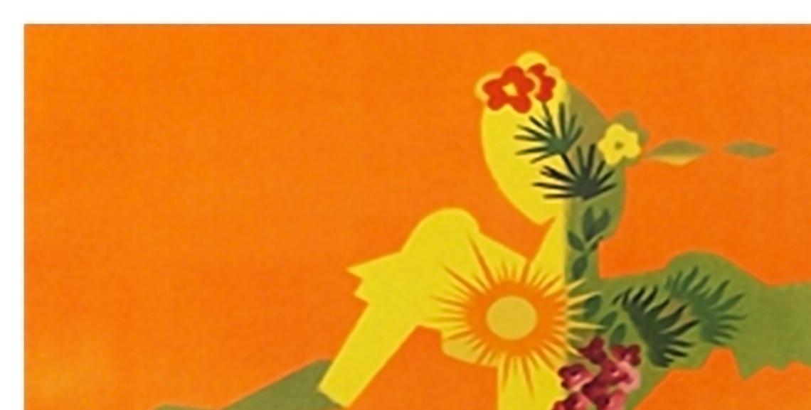 Alcoa Sails The Caribbean Vintage Orange Dancer Map Travel Poster - Image 2