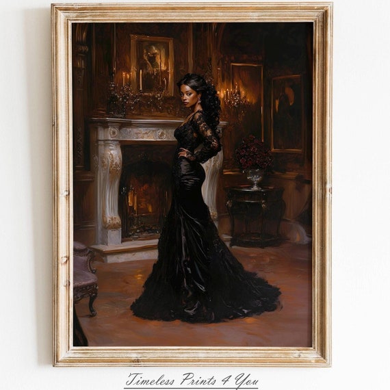 African Art Prints Black Women Victorian Woman Painting Print People Girls