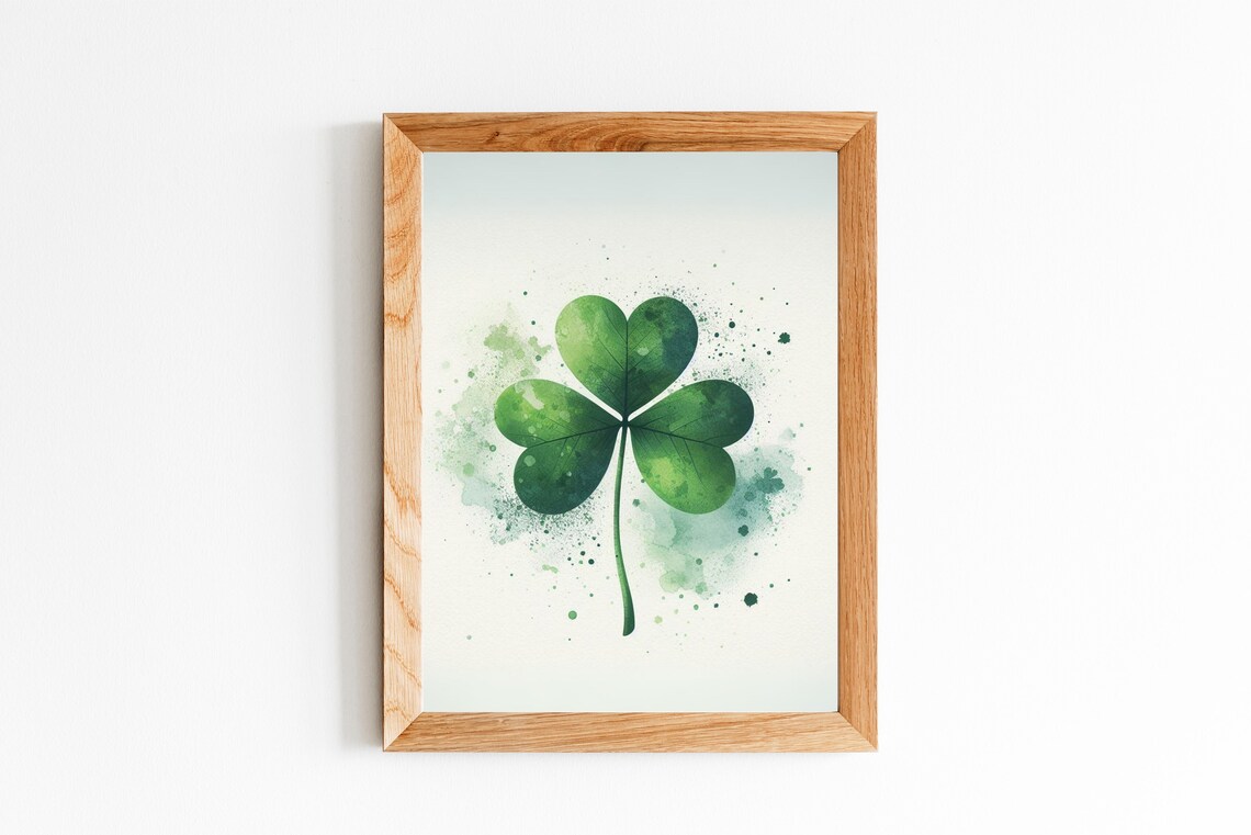 Shamrock Print, Watercolor Boho St Patrick's Day Art Print - Image 2