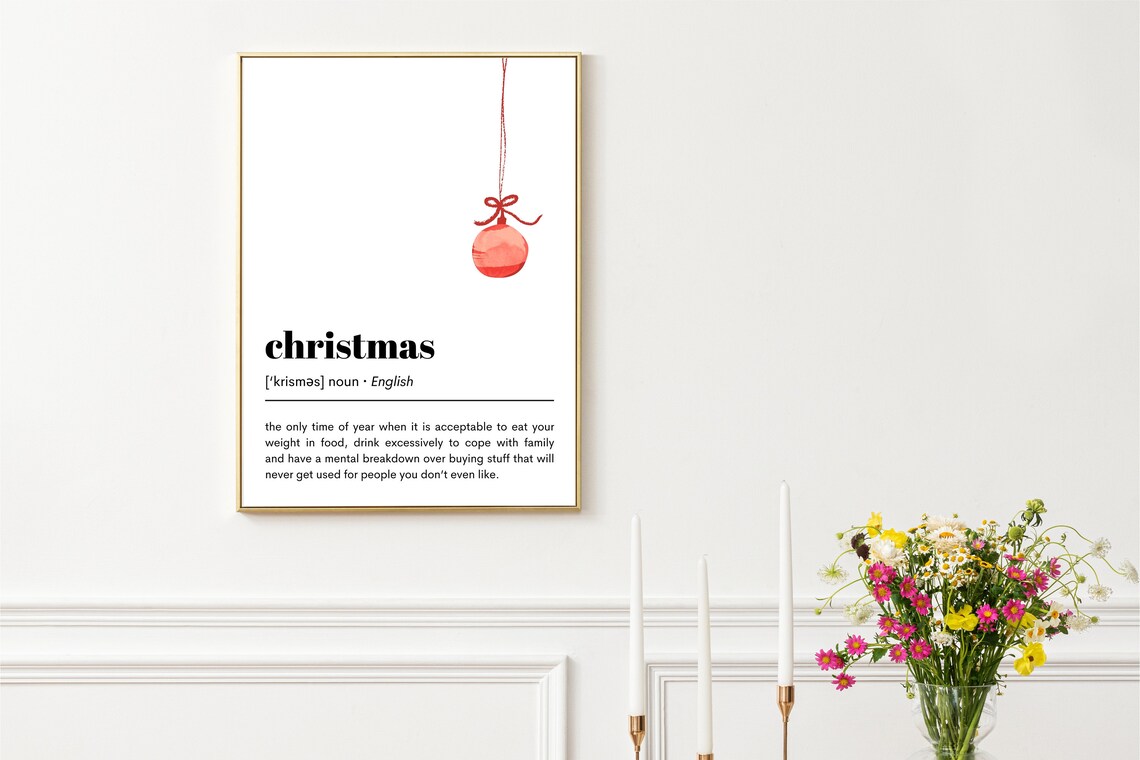 Christmas Definition Print, Modern Holiday Wall Art - Image 2