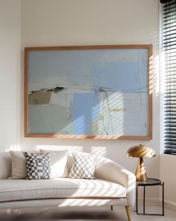 Colorful Abstract Art Print Large Neutral Decor