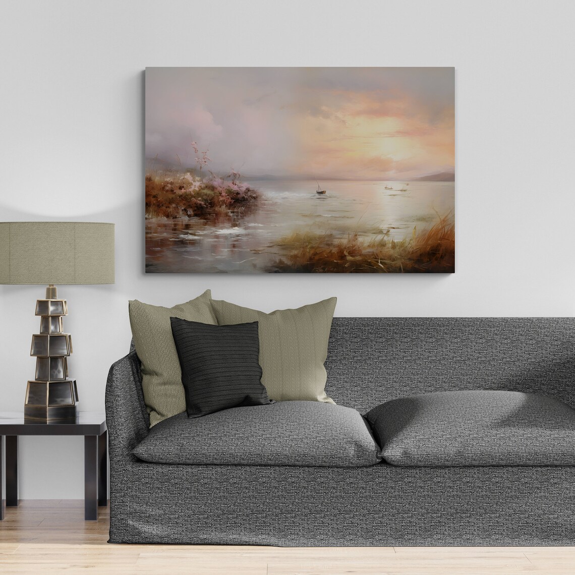 Autumn Coastal Sunset Ocean Birds Vintage Landscape Travel Poster - Image 2