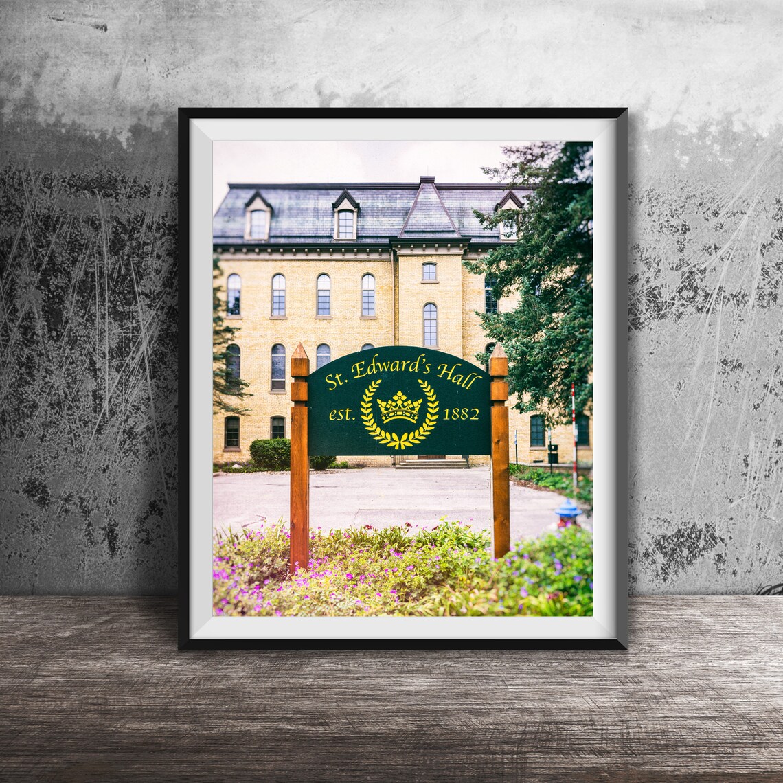 St Edward's Hall Notre Dame 1882 Historic Campus Sign Poster