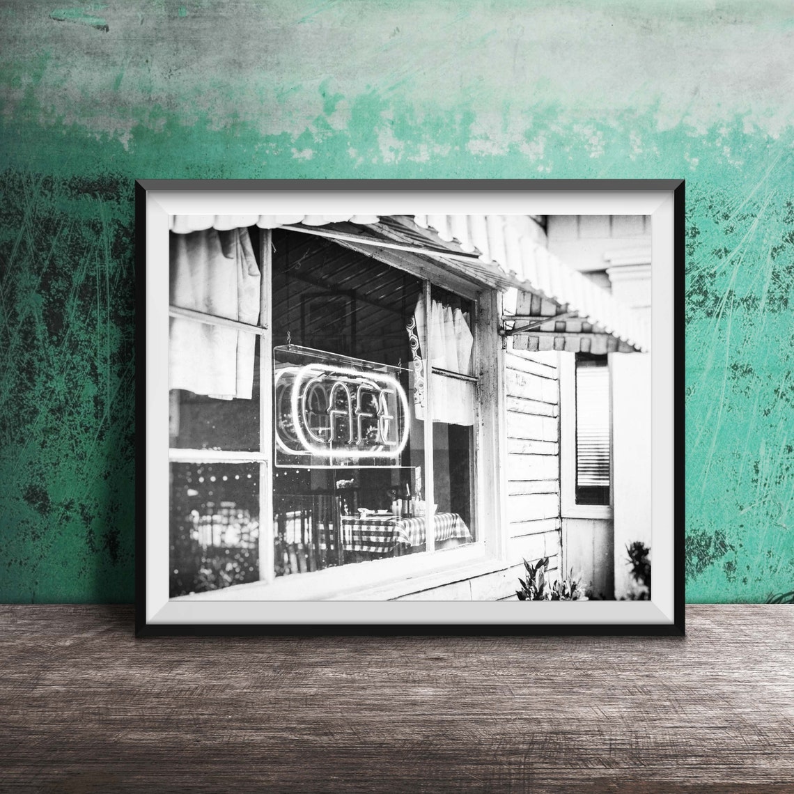 Country Cafe Window Orange Neon Sign Small Town Diner Poster - Image 2