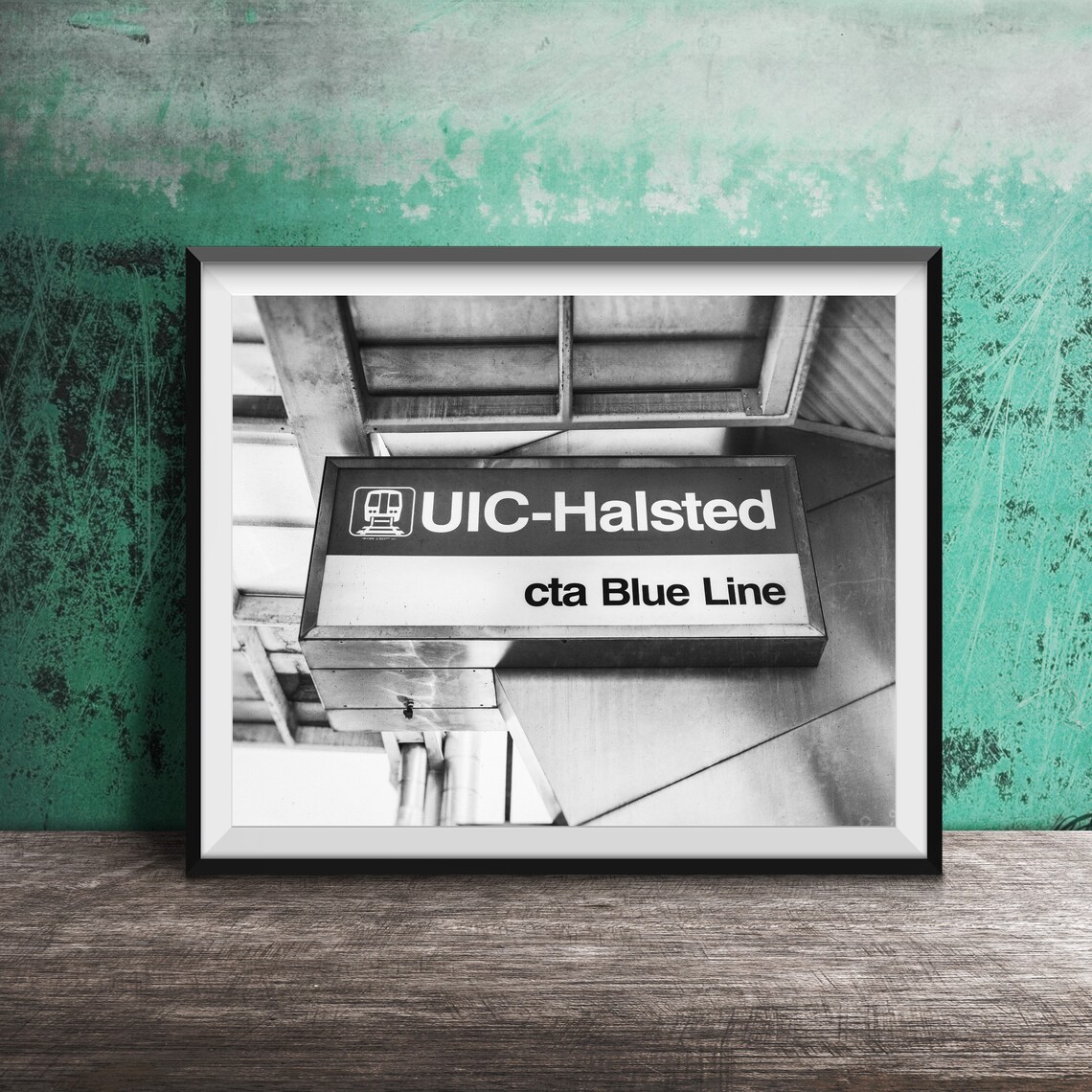 UIC Halsted Chicago CTA Blue Line Sign Art Print - Image 2