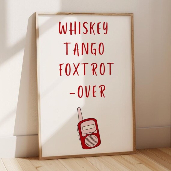 Whiskey Tango Foxtrot Walkie Talkie Funny Military Phonetic Poster