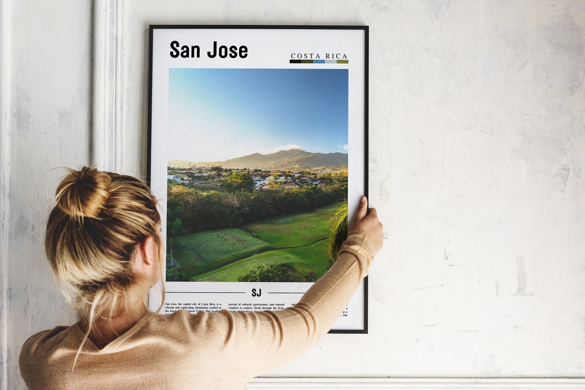 San Jose Costa Rica Golf Course City Mountains Sunrise Poster - Image 2