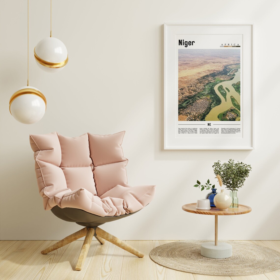 Niger Africa Aerial River Delta Landscape Minimalist Art Poster - Image 3