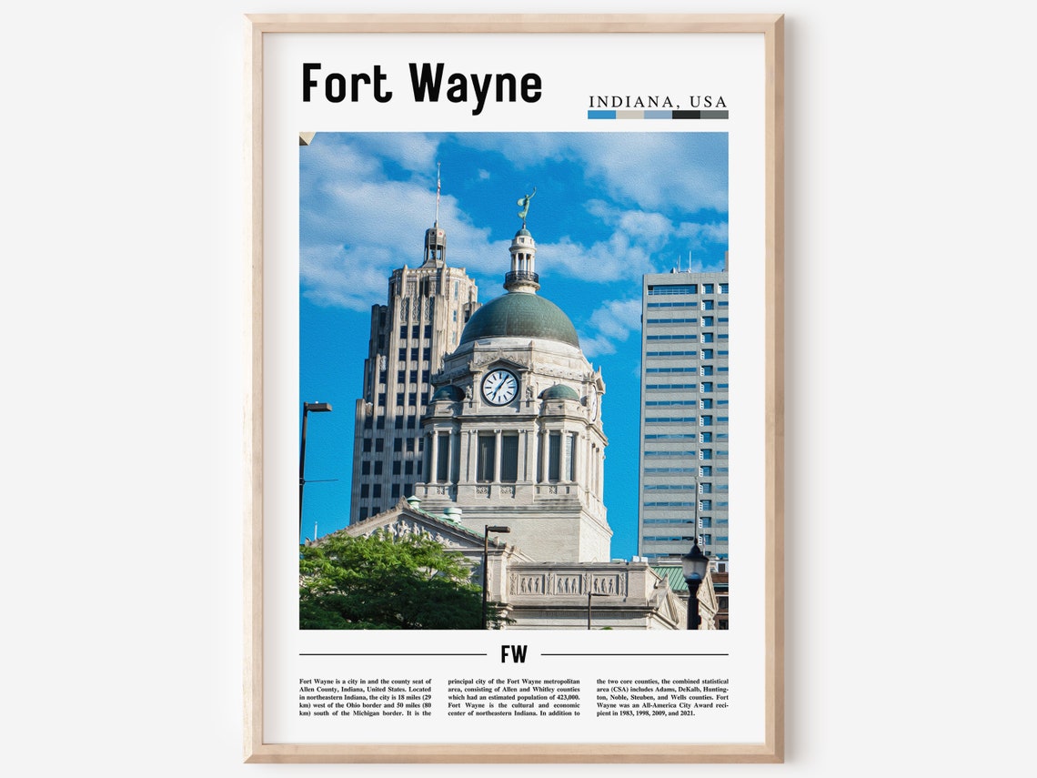 Fort Wayne Poster Fort Wayne Print Fort Wayne Wall Art United States Photo United States Poster United States Print Travel Poster