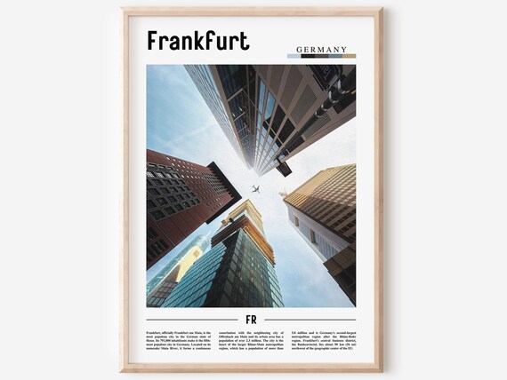 Frankfurt Germany Skyscraper Skyline Financial District Travel Poster