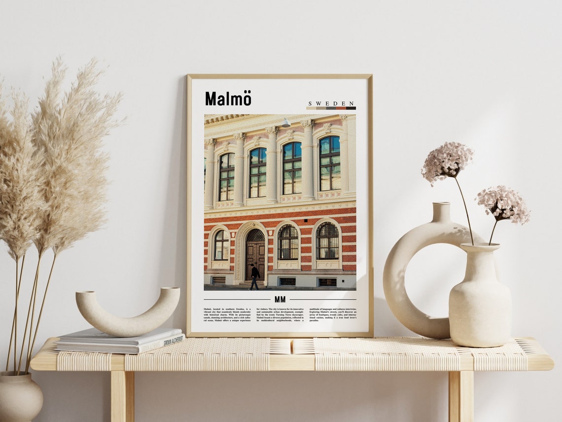 Malmo Sweden Historic Brick Facade Ornate Architecture Travel Poster - Image 3