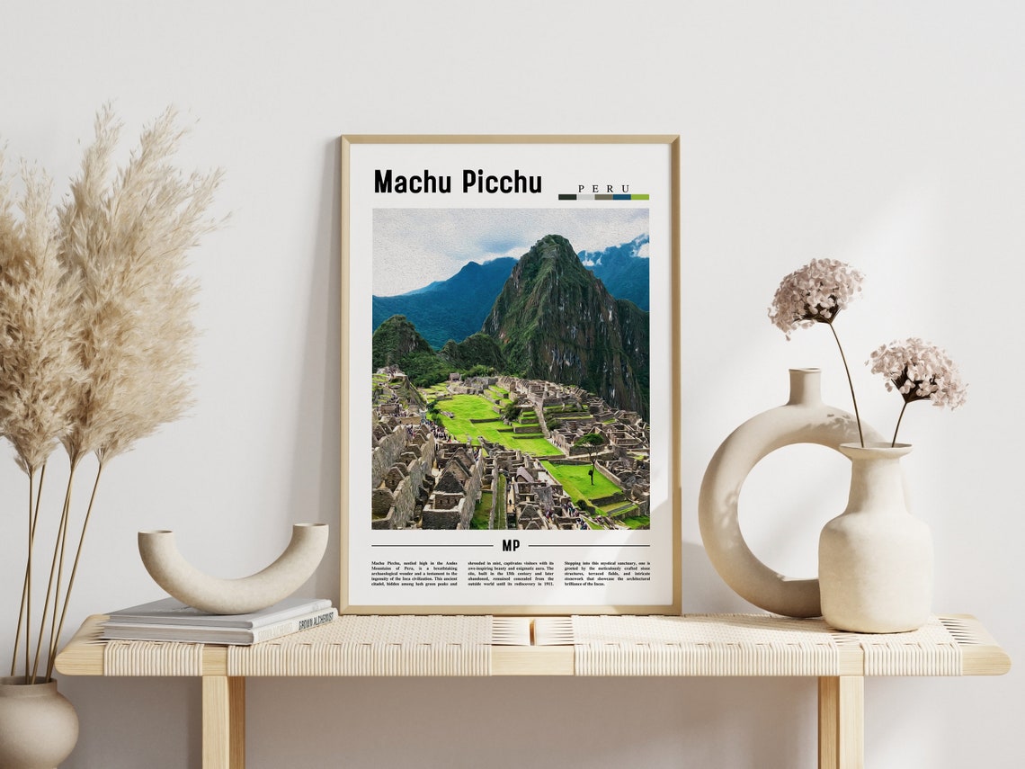 Machu Picchu Poster Machu Picchu Print Machu Picchu Wall Art South America Poster South America Print Travel Poster - Image 3