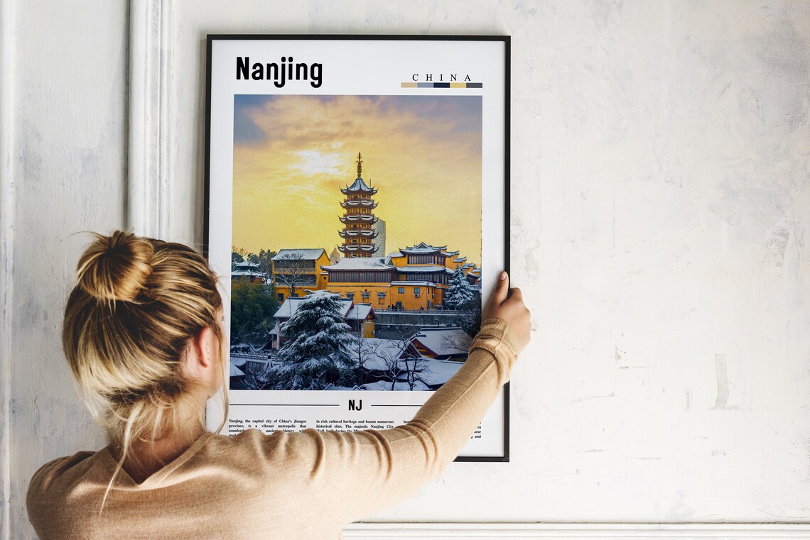 Nanjing Poster Nanjing Print Nanjing Wall Art Asia Print Asia Poster Asia Photo Minimal Travel Poster - Image 2