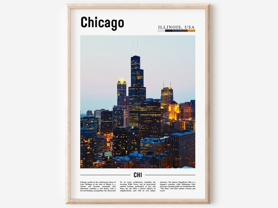 Chicago Print Chicago Poster Chicago Wall Art United States Photo United States Poster United States Print