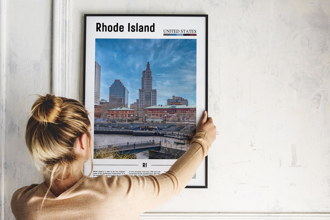 Rhode Island United States Providence Downtown Skyline Travel Poster - Image 2
