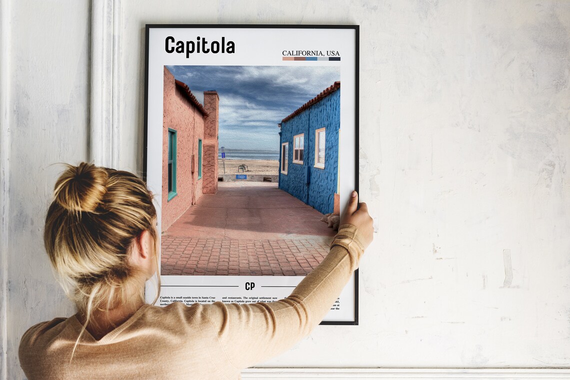 Capitola Print Capitola Poster Capitola Wall Art Minimal Travel Print Minimal City Poster Travel Destination Print Oil Painting Poster - Image 2
