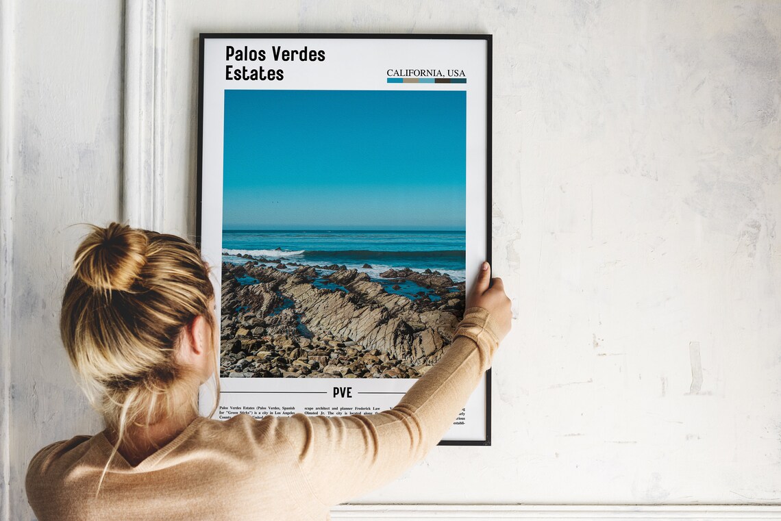 Palos Verdes Estates California USA Rocky Coast Travel Photo Poster - Image 2