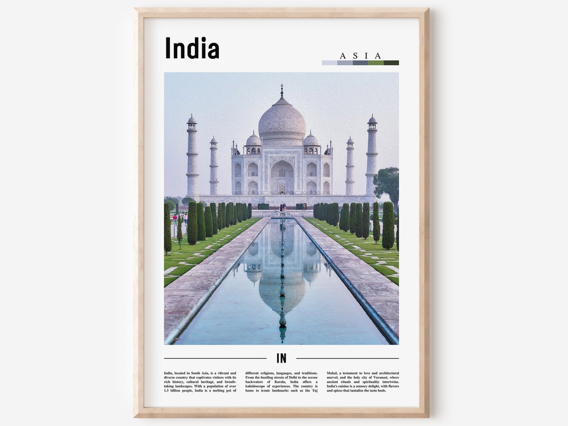 India Taj Mahal Marble Reflection Pool Agra Photo Travel Poster
