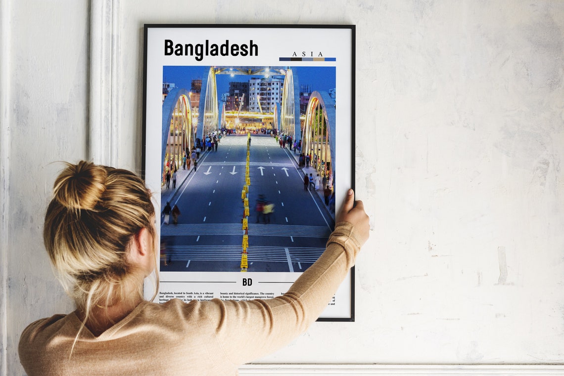 Bangladesh Poster Bangladesh Print Bangladesh Wall Art Asia Print Asia Poster Asia Photo Minimal Travel Poster - Image 2