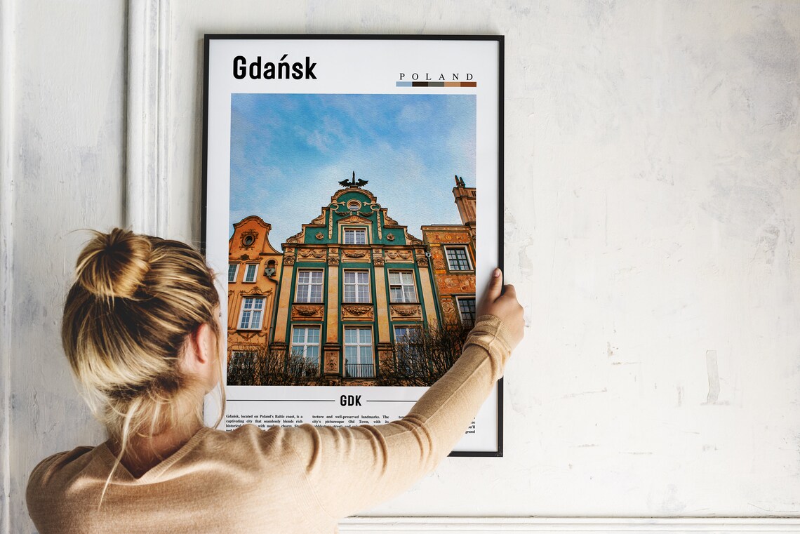 Gdansk Poland Colorful Historic Old Town Photo Travel Poster - Image 2
