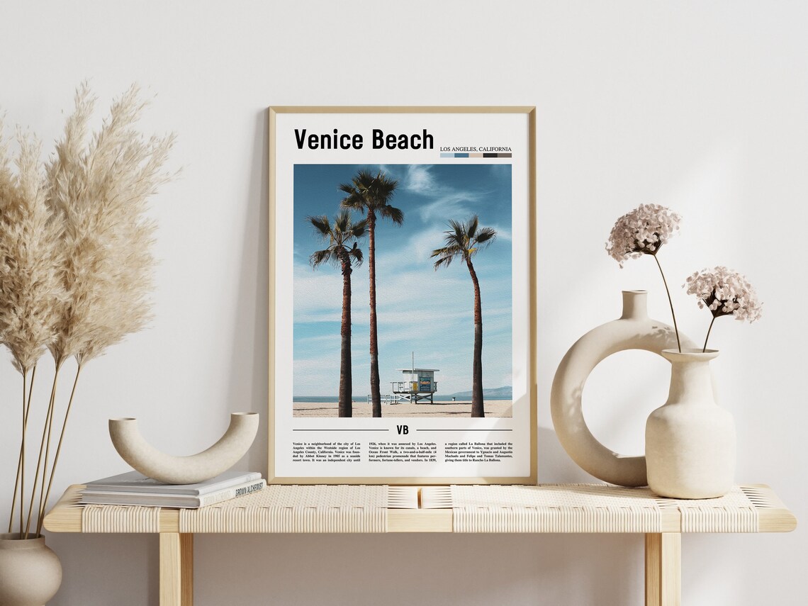 Venice Beach Los Angeles Palms Lifeguard Tower Travel Poster - Image 3