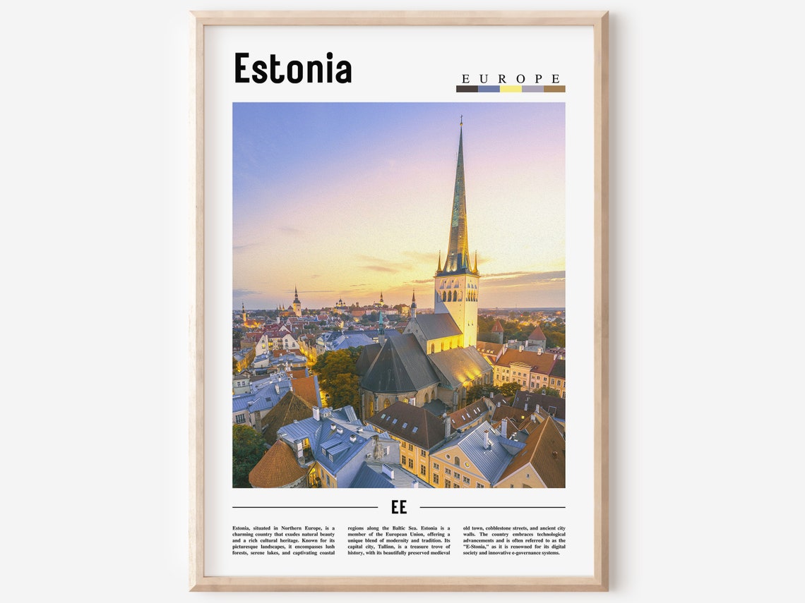 Estonia Poster Estonia Print Estonia Wall Art Europe Photo Europe Poster Europe Print Travel Poster