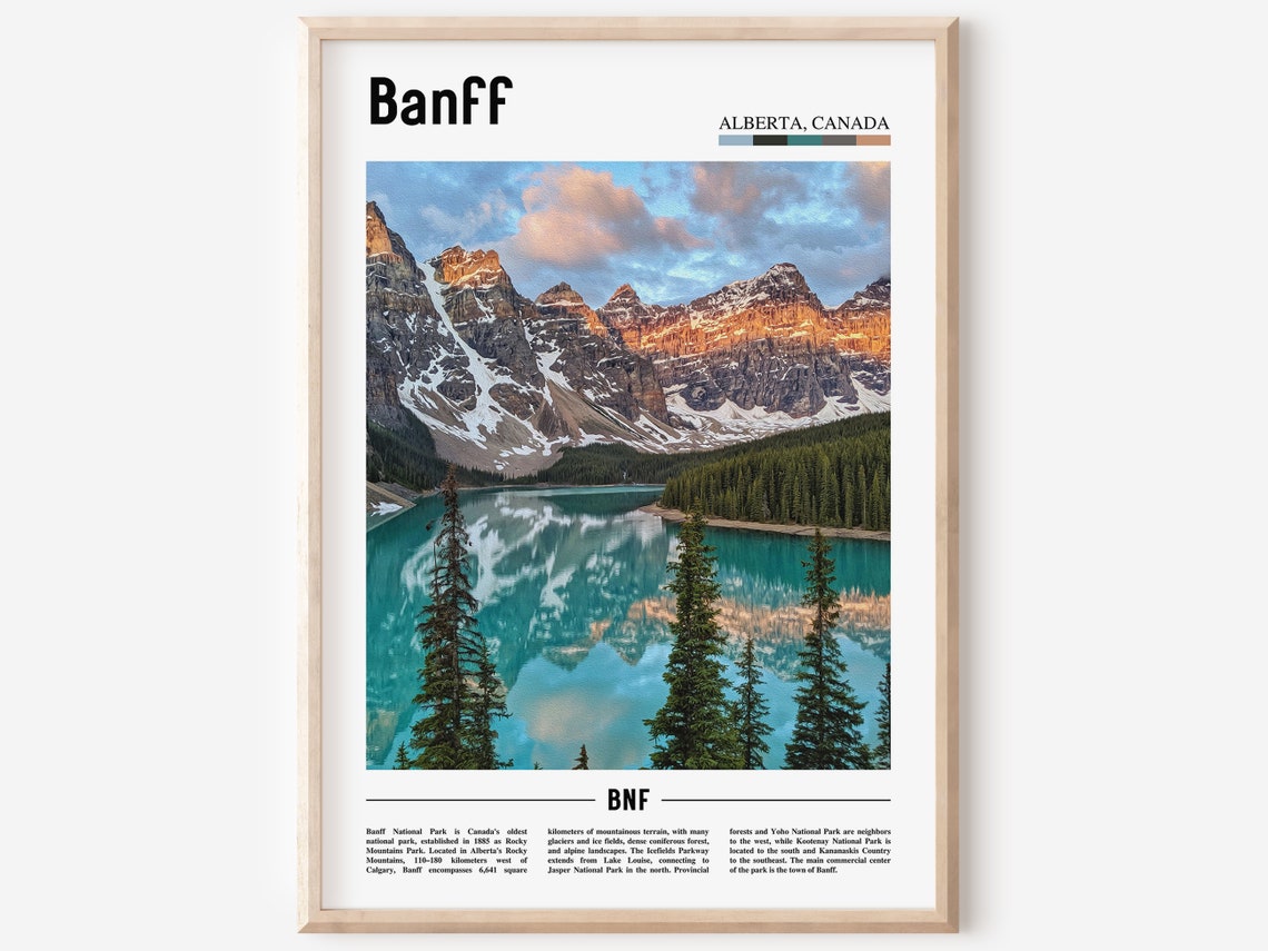 Banff Alberta Canada Moraine Lake Mountain Photography Poster