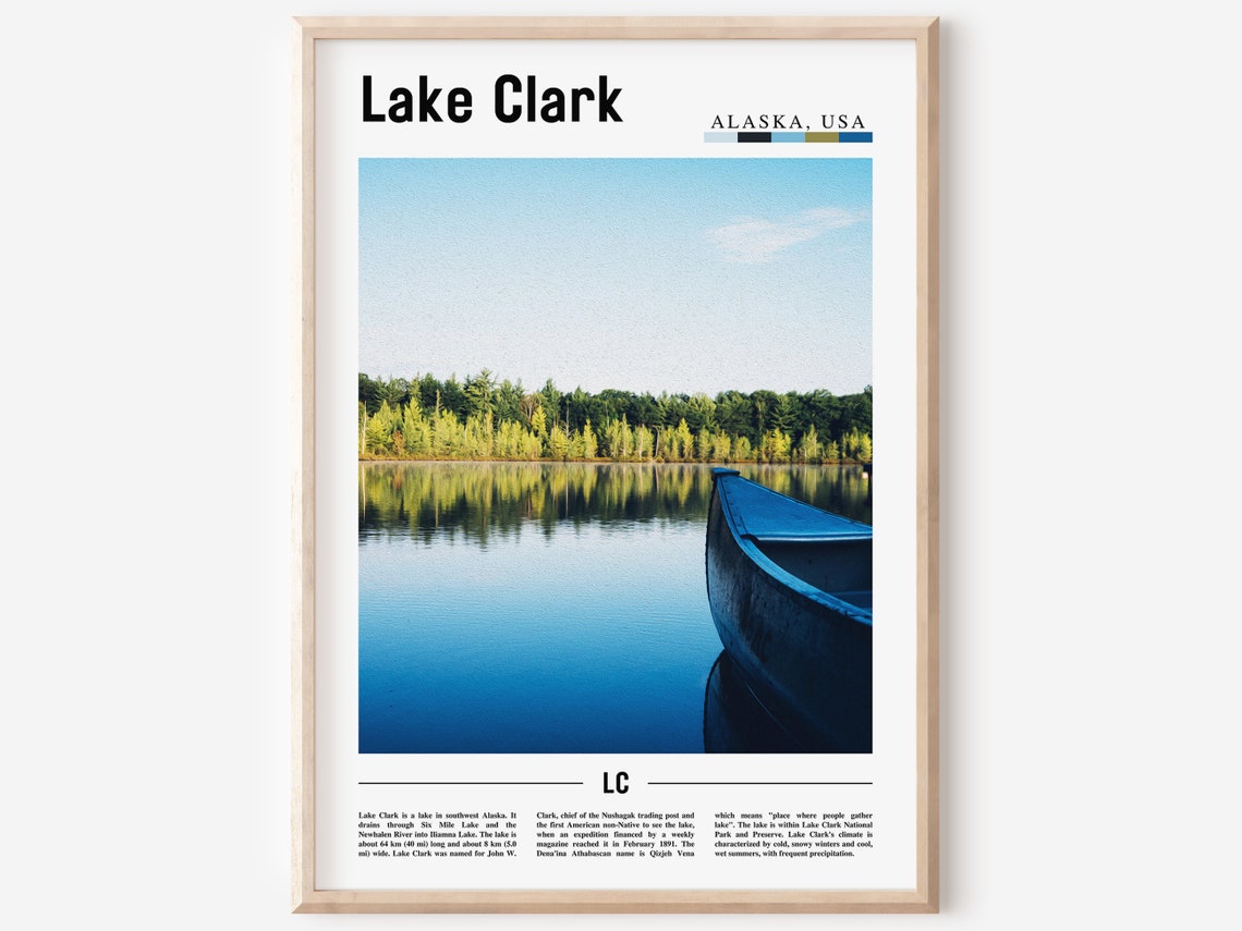 Lake Clark Poster Lake Clark Print Lake Clark Wall Art United States Photo United States Poster United States Print Travel Poster