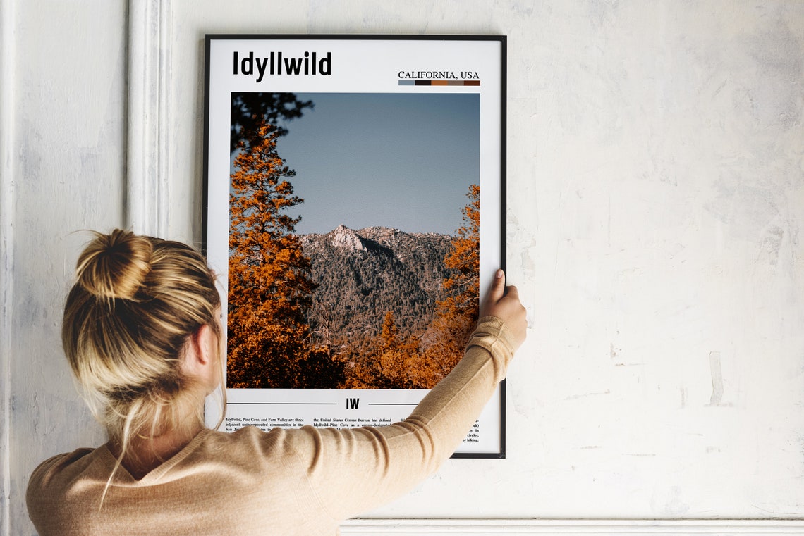 Idyllwild Print Idyllwild Poster Idyllwild Wall Art Minimal Travel Print Minimal City Poster Travel Destination Print Oil Painting Poster - Image 2