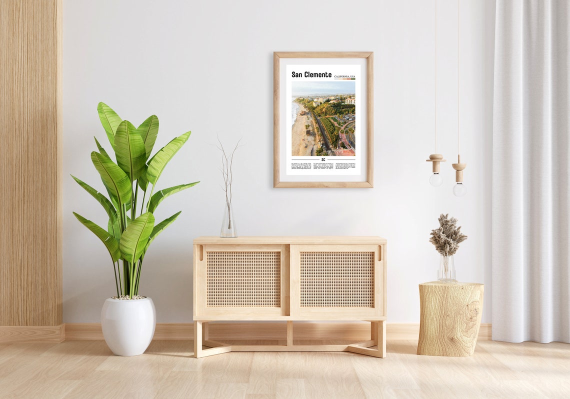San Clemente Print San Clemente Poster San Clemente Wall Art Oil Painting Poster City Print City Artwork Travel Artwork Travel Wall Art - Image 3