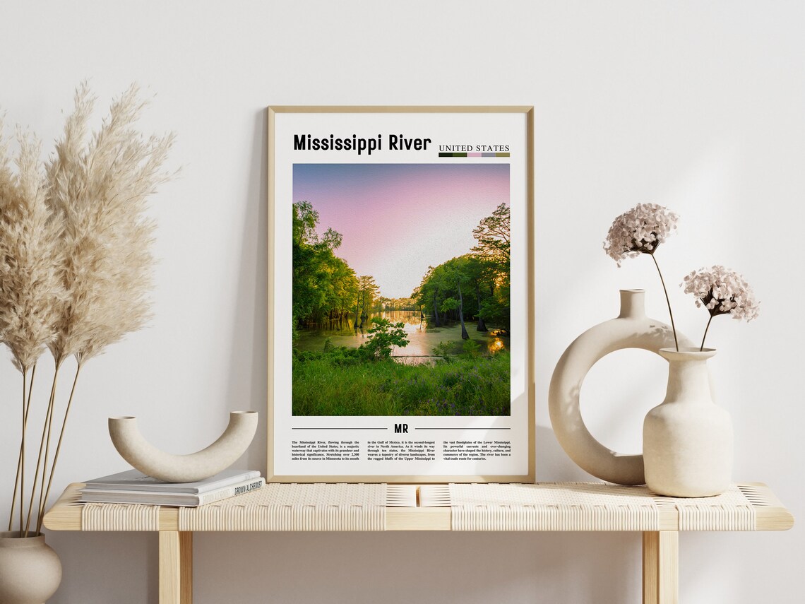 Mississippi River Cypress Swamp Sunset United States Travel Poster - Image 2