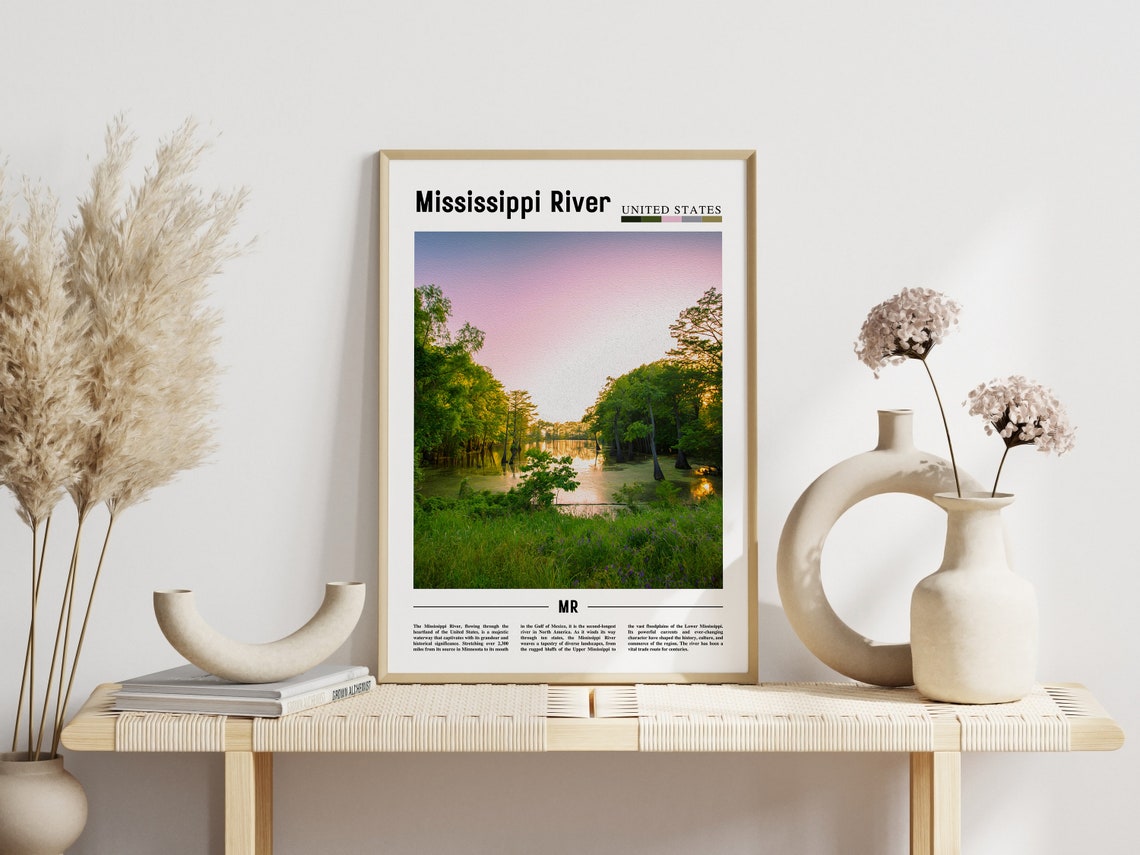 Mississippi River Poster Mississippi River Print Mississippi River Wall Art United States Photo United States Poster United States Print - Image 2